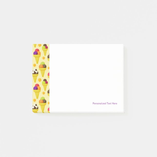 Colourful Cartoon Ice Cream Cones Post-it Notes (Front)