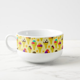 Colourful Cartoon Ice Cream Cones Soup Mug
