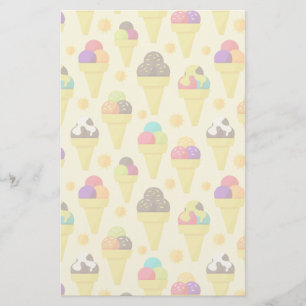 Colourful Cartoon Ice Cream Cones Stationery
