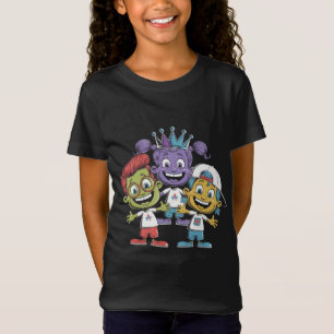 Colourful Cartoon Kids with Playful Expressions T-Shirt