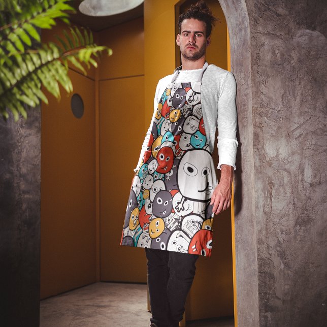 Colourful Cartoon Monsters Apron (Creator Uploaded)