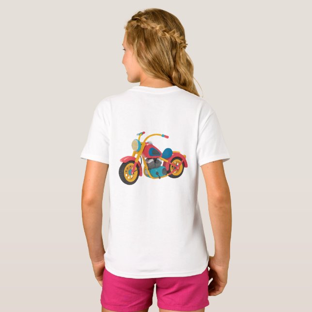 colourful cartoon motorcycle T-Shirt (Back Full)
