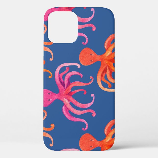 Colourful Cartoon Octopus Watercolor Pattern Case-Mate iPhone Case (Back)