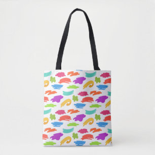 Colourful cartoon paint strokes tote bag