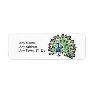 Colourful Cartoon Peacock