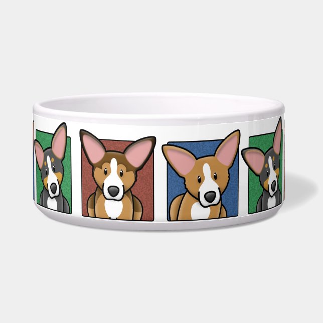 Colourful Cartoon Pembroke Welsh Corgis (Front)