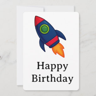 "Colourful Cartoon Rocket Ship Illustration" Invitation