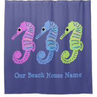 Colourful Cartoon Seashorses Fish Personalised
