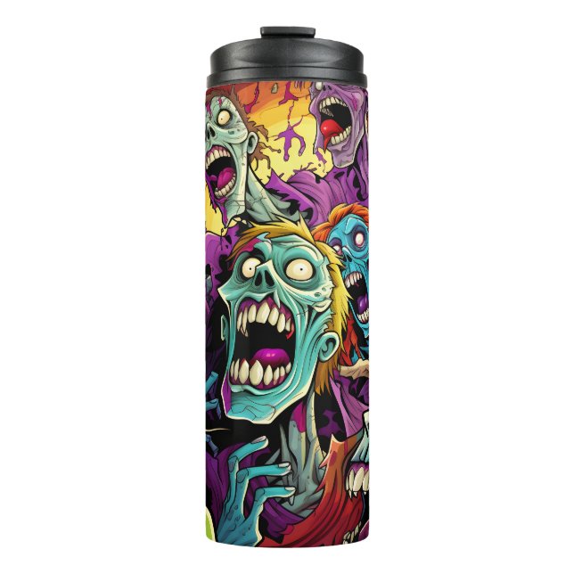 Colourful Cartoon Zombies Thermal Tumbler (Front)