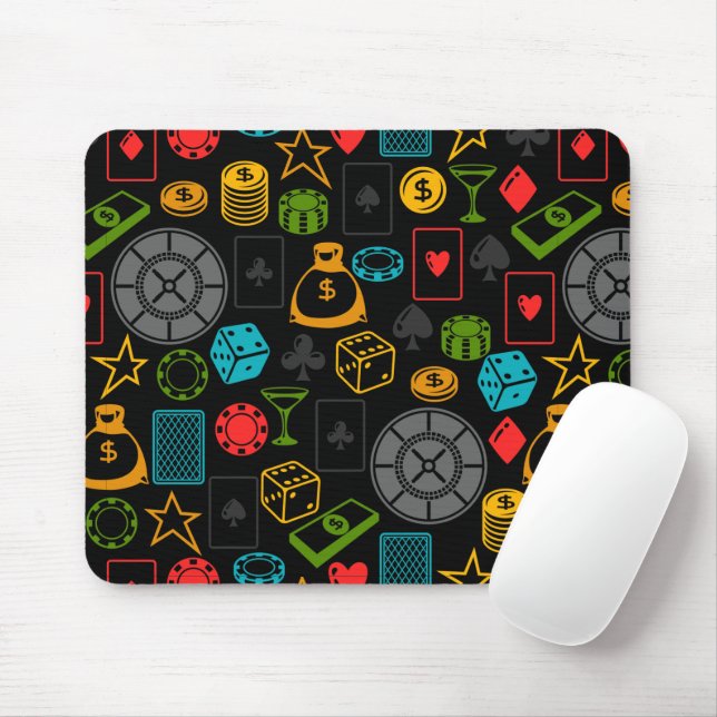 Colourful Casino Icons     Mouse Mat (With Mouse)