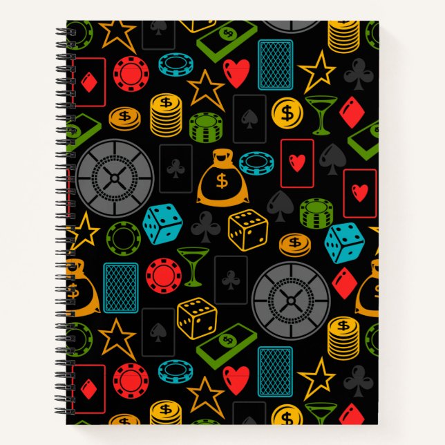 Colourful Casino Icons Notebook (Front)