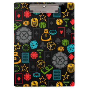 Colourful Casino Icons Notebook Clipboard