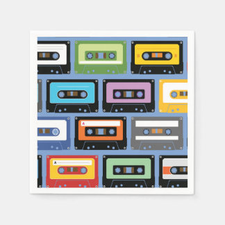 Colourful Cassette Tape Pattern Napkin