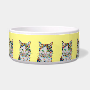 Colourful Cat Art Bowl