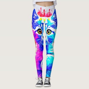 Colourful Cat Art Leggings
