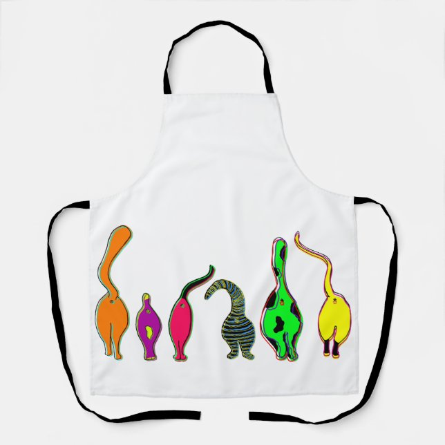 Colourful Cat Butts Apron (Front)