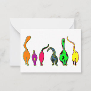 Colourful Cat Butts Card