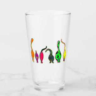 Colourful Cat Butts Glass