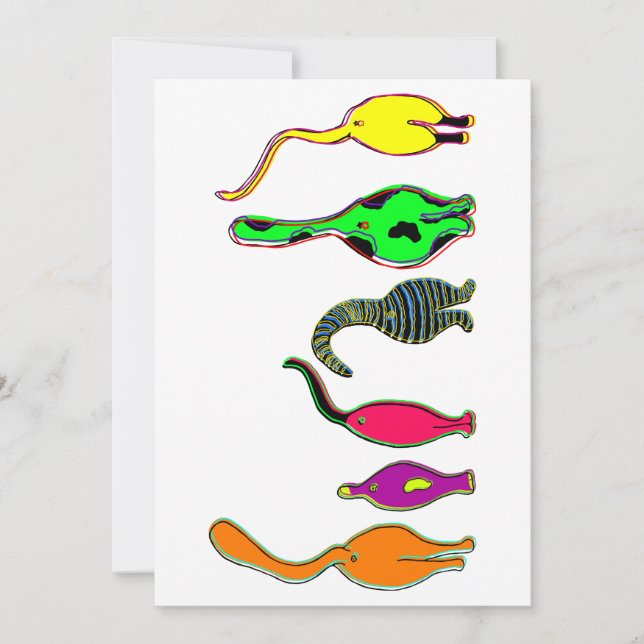 Colourful Cat Butts Holiday Card (Front)