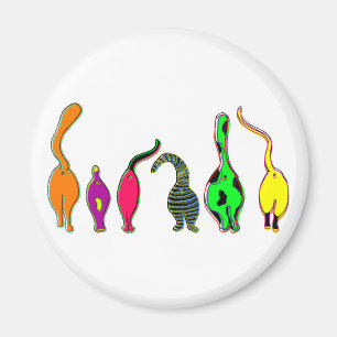 Colourful Cat Butts Magnet