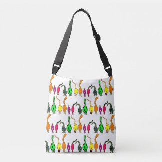 Colourful Cat Butts Pattern Crossbody Bag