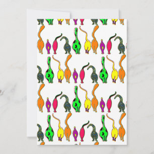 Colourful Cat Butts Pattern Holiday Card