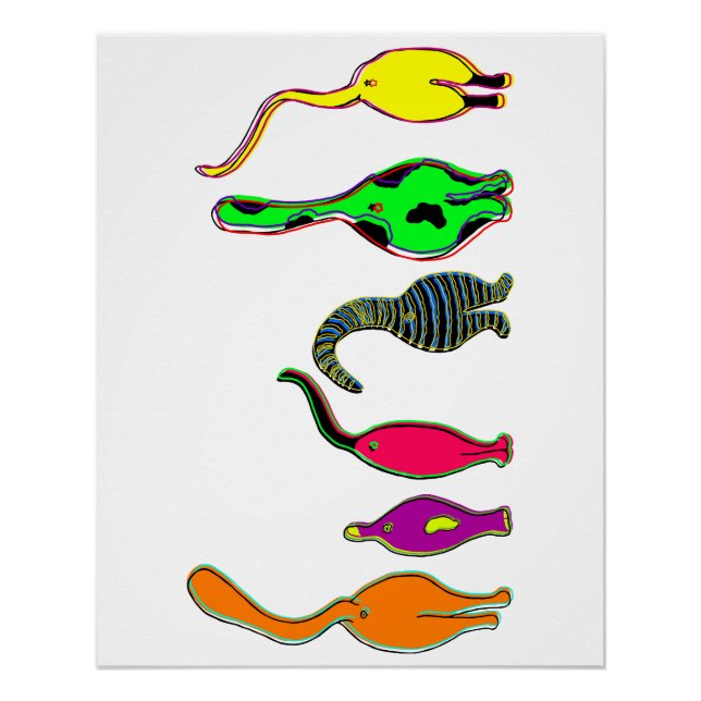 Colourful Cat Butts Poster (Front)