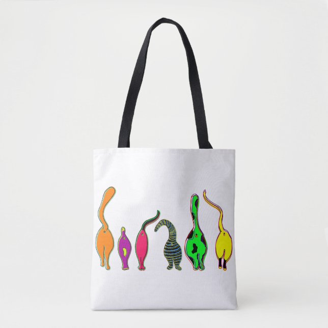 Colourful Cat Butts Tote Bag (Front)