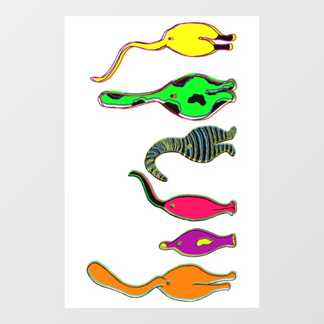 Colourful Cat Butts Window Cling (Sheet)