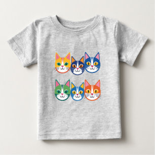 Colourful Cat Companions Baby T-Shirt