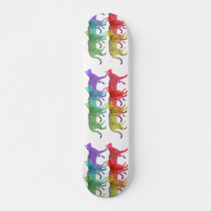 Colourful Cat Crowd Skateboard