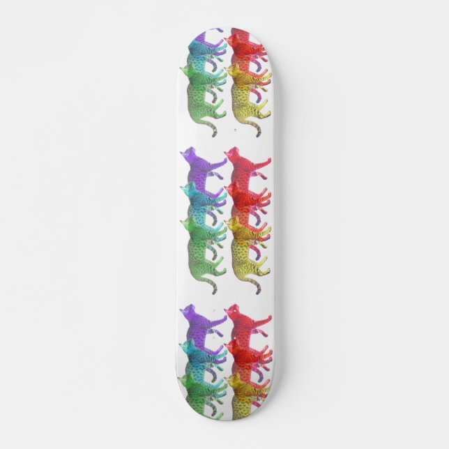 Colourful Cat Crowd Skateboard (Front)