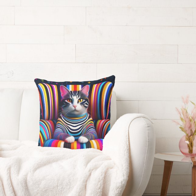 Colourful cat cushion (Couch)