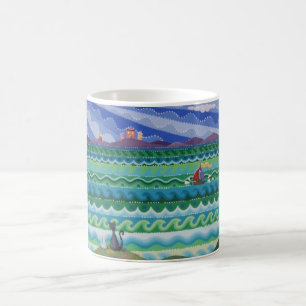 Colourful cat design mug by Soozie Wray