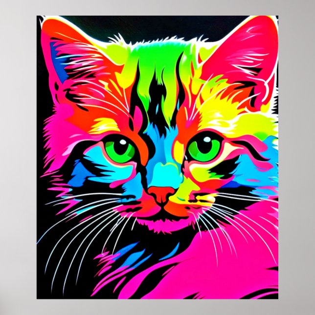 Colourful Cat Design Poster (Front)