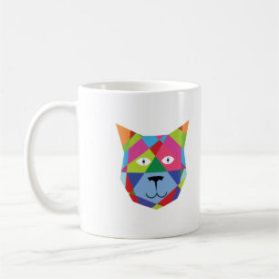 Colourful Cat Face Coffee Mug