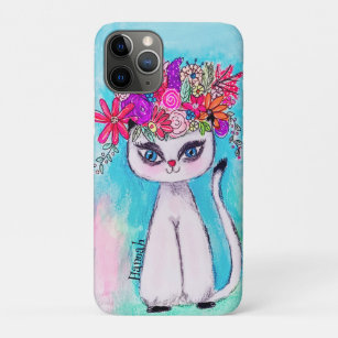 Colourful Cat Fun Spring Flower Cute Inspirational Case-Mate iPhone Case