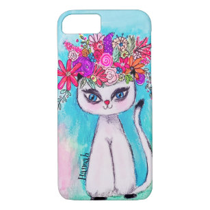 Colourful Cat Fun Spring Flower Cute Inspirational Case-Mate iPhone Case