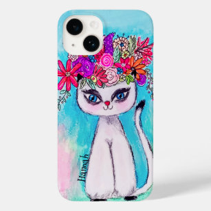 Colourful Cat Fun Spring Flower Cute Inspirational Case-Mate iPhone 14 Case