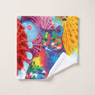 Colourful Cat Kitten Bathroom Towel Sets