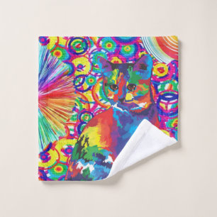 Colourful Cat Kitten Bathroom Towel Sets