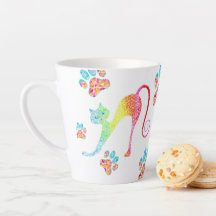 Colourful Cat Latte Mug