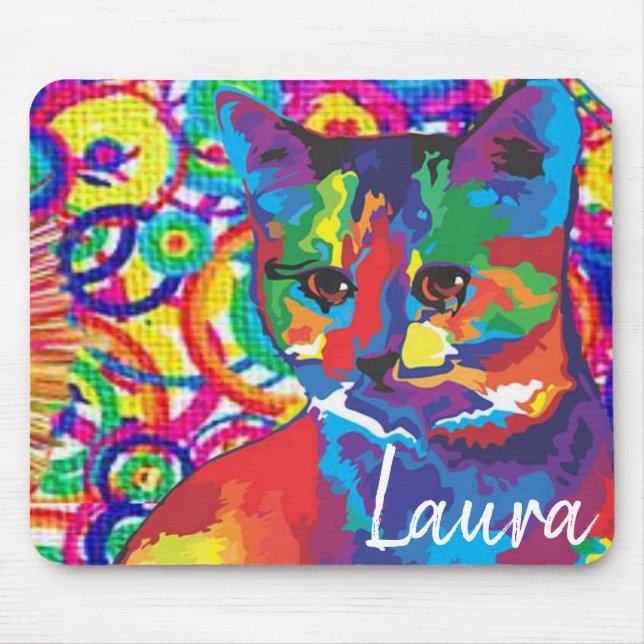 Colourful Cat Mouse Pad! Mat (Front)