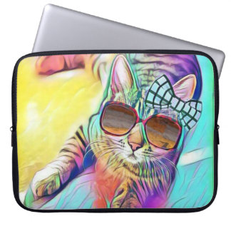 Colourful Cat Neoprene Laptop Sleeve 15 inch