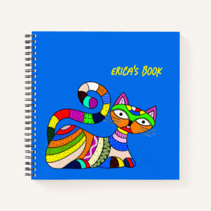 Colourful cat notebook