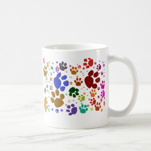 colourful cat paws coffee mug