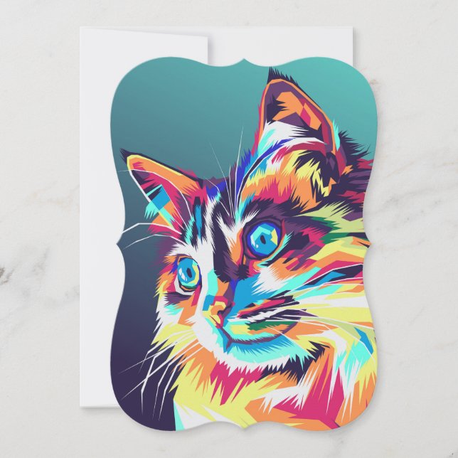Colourful cat pop art (Front)