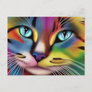 Colourful Cat Postcard