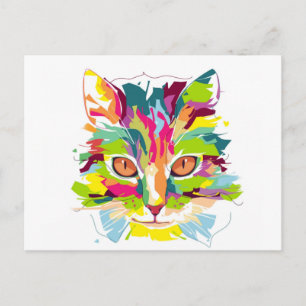 Colourful Cat Postcard