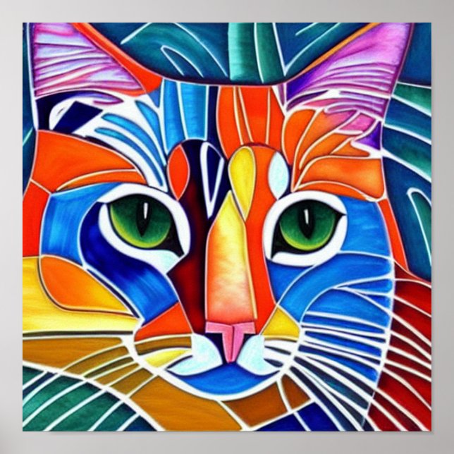 Colourful cat   poster (Front)
